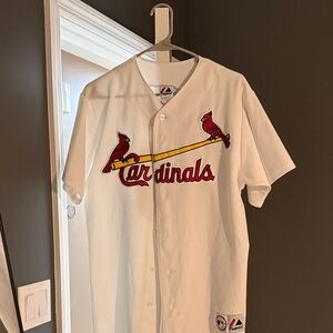 Majestic White Cardinals Jersey